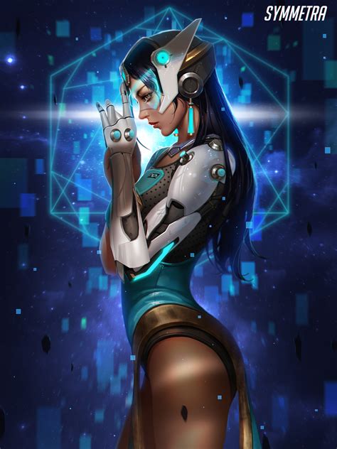 Sfondi Symmetra Overwatch Donne Fantasy Girl Capelli Neri Capelli