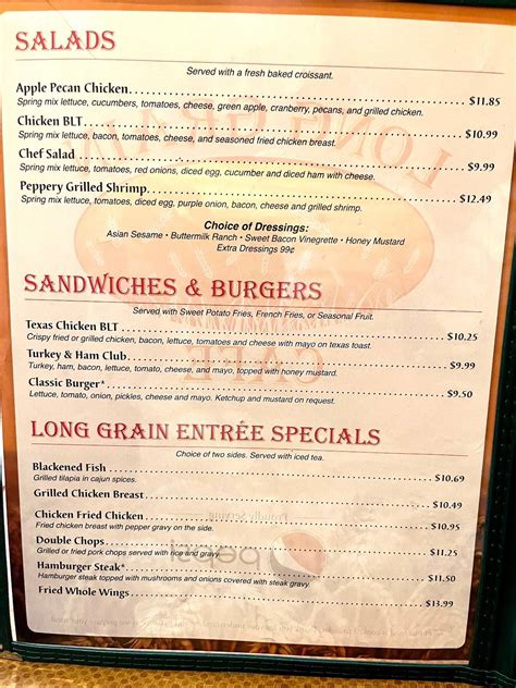 Menu At Long Grain Cafe Florence