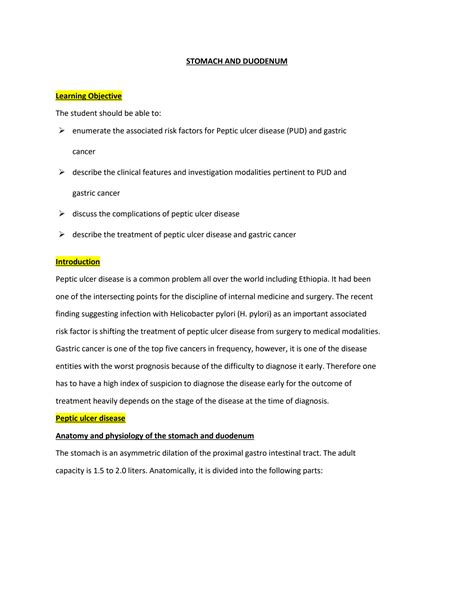 Solution Human Anatomy Surgical Notes On Stomach And Duodenum Studypool