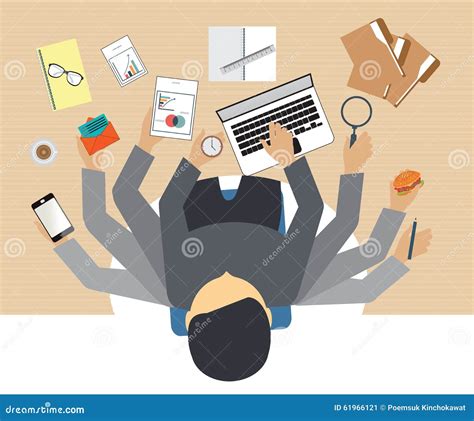 Busy Business People Working Hard . Stock Vector - Image: 61966121