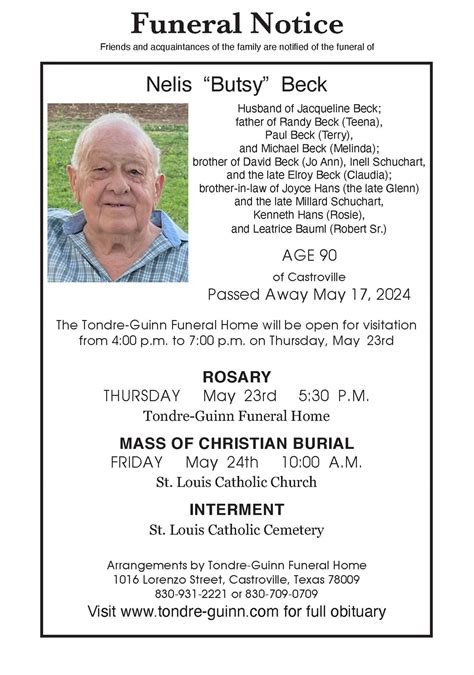 Tondre-Guinn Funeral Home | Castroville TX