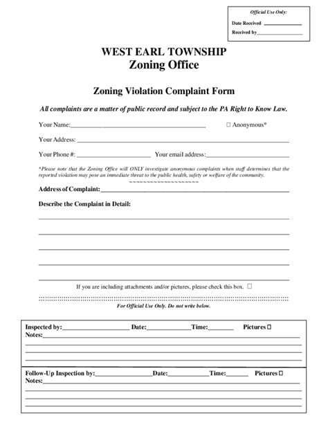 Fillable Online Louisa County Zoning Violation Complaint Form Fax Email