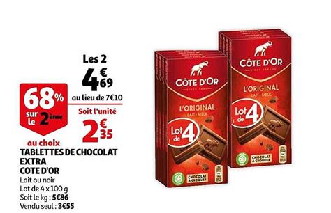 Promo Tablettes De Chocolat Extra C Te D Or Chez Auchan Icatalogue Fr