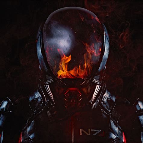 Mass Effect Andromeda Wallpaper 4k N7 Armor Fire