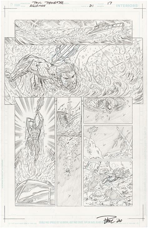 Aquaman Vol Comic Book Page Original Art By Paul Pelletier In