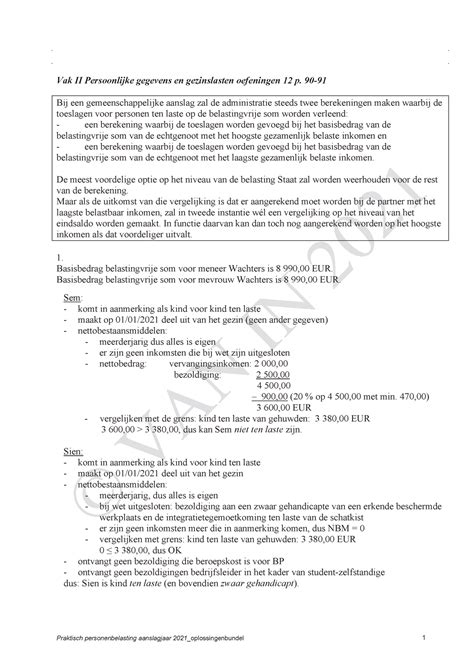 Vak Ii Opl Oplossing Van Oefening Van Vak Ii Praktisch