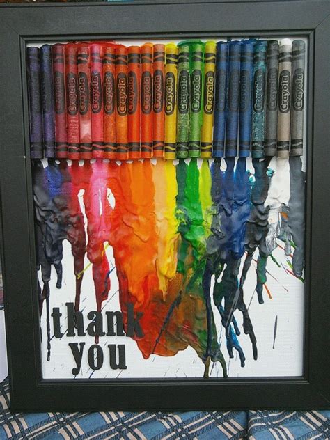 Framed 8x10 Melted Crayon Art Teacher Appreciation 2012 Teacher