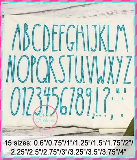 15 Sizes Farmhouse Embroidery Alphabet Font Digital Machine Etsy