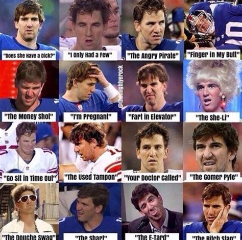 Eli Manning Faces Dallas Cowboys Football Football Team Eli Manning