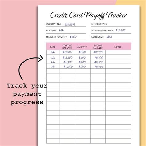 Credit Card Payoff Tracker PDF Credit Card Payment Credit - Etsy ...