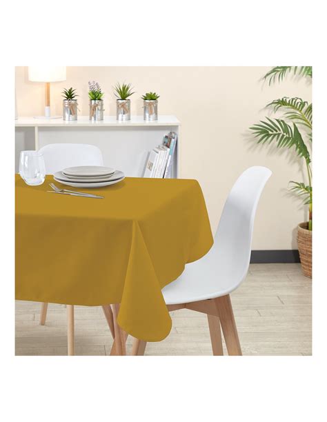 Diffusion Nappe Rectangulaire Polyester Anti T Che Uni Jaune