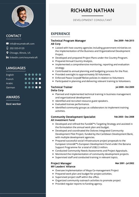 Development Consultant Resume Sample In Resumekraft