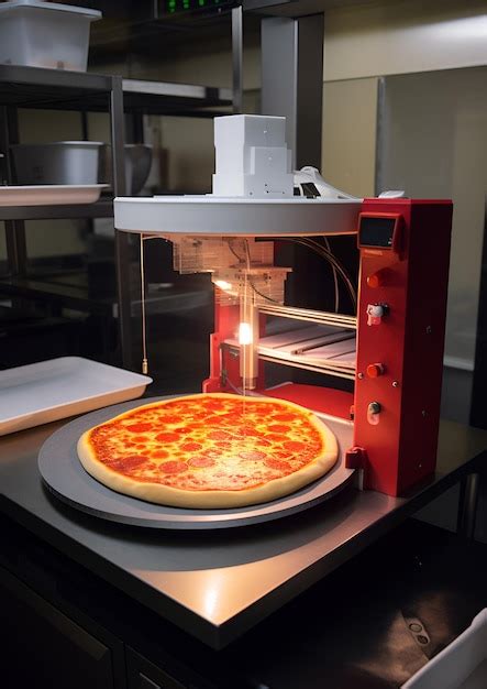 Premium Photo 3D Printer Prints Pizza Cooking Device Of Future For