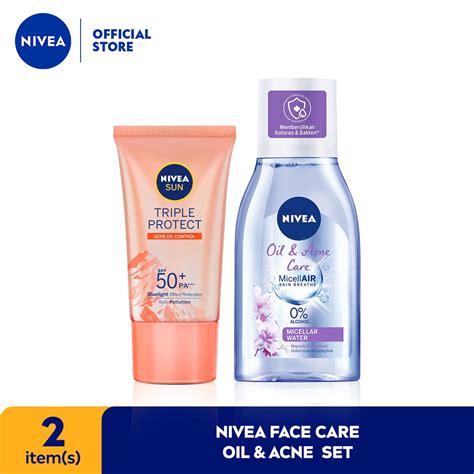 Jual Nivea Sun Triple Protect Acne Oil Control Spf50 Pa Micellar Water Oil And Acne Care