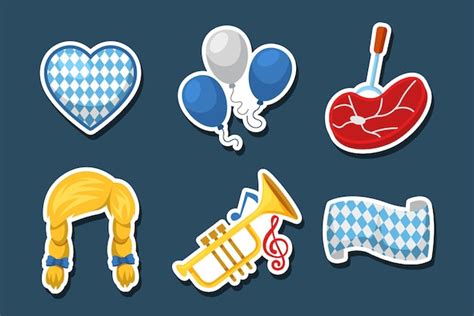 Premium Vector Cartoon Oktoberfest Sticker Set Collection