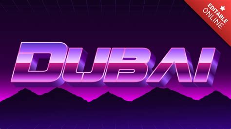 Dubai Retro Futurystyczny Styl Czcionki Z Lat Generator Efekt W