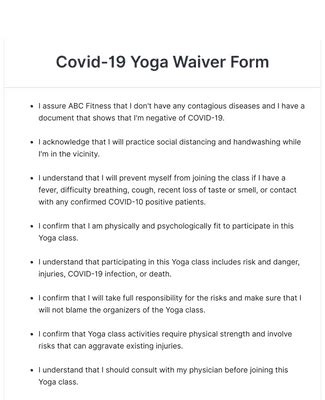 Yoga Waiver Example Blog Dandk