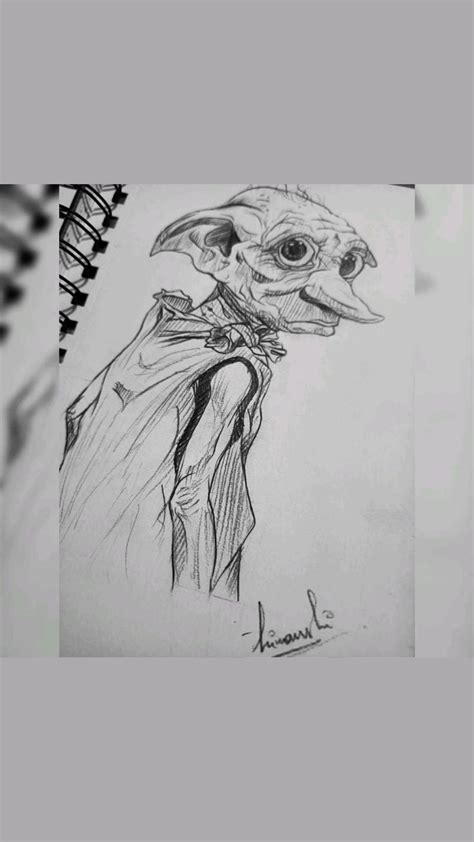 pencil sketch of Dobby | Drawings, Pencil sketch, Dobby