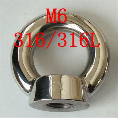 M6 Authentic 316 316l Seaworthy Marine Grade Stainless Steel Din582 Lifting Eye Nut Ring M6 Ss