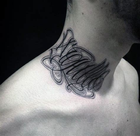 29 Beautiful Words Neck Tattoos In 2020 Tattoos For Guys One Word