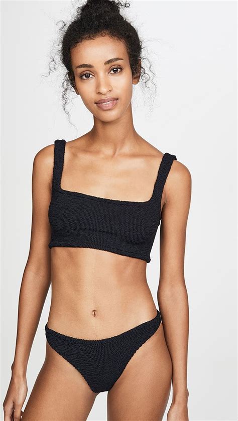 Hunza G Xandra Bikini T Set Shopbop Bikinis Crop Bikini Black