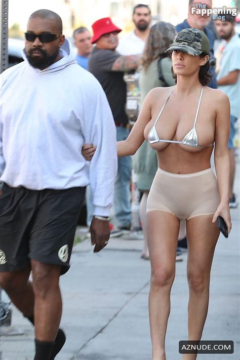 Bianca Censori Sexy Seen With Kanye West Flaunting Her Huge Boobs And Hot Legs At Bludso S Bbq
