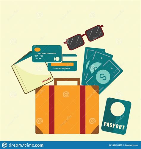 Passports Luggages Tickets And Compass On World Map 3d Illustration