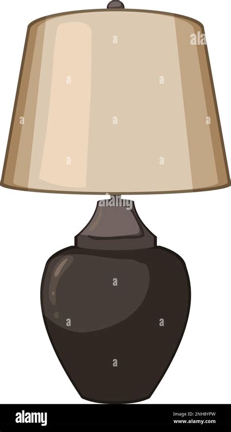 Desk Vintage Table Lamp Cartoon Vector Illustration Stock Vector Image