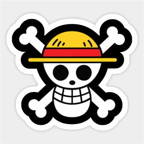 One Piece Flag Logo Onepiece Flag Cutest Logo Straw Hat Pir Sticker