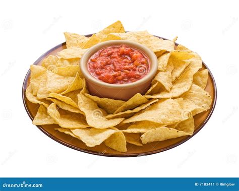 Chips And Salsa With Clipping Path Stock Image Image Of Nachos Chips