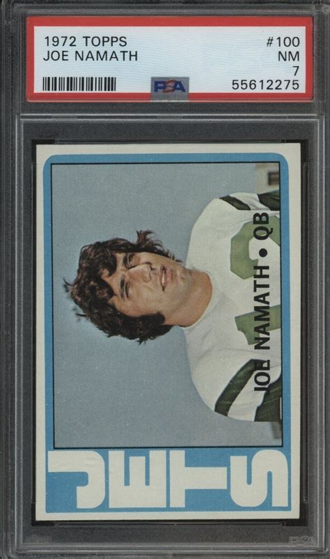 1972 Topps 100 Joe Namath New York Jets HOF PSA 7 NM EBay