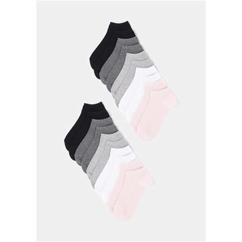 Socquettes Fille Noir Gris Blanc Rose T31 34 TEX Le Lot De 10 Paires