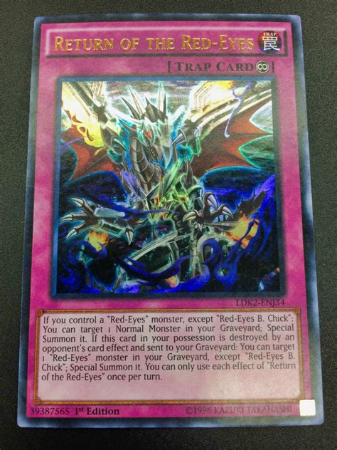 Yugioh 1st Edition Return Of The Red Eyes Ultra Rare Holo LDK2 ENJ34 NM