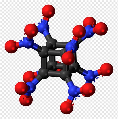 Molécula De Octanitrocubano Modelo De Bola Y Palo De Heptanitrocubano