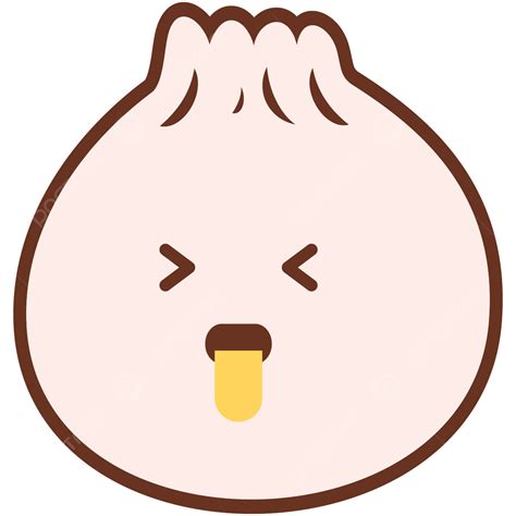 Tongue Expression Dimsum Emoji Vector Tongue Dim Sum Emoticon Png