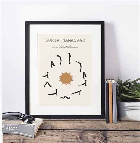 Sun Salutation Surya Namaskar Poster Yoga Exercise Print Etsy