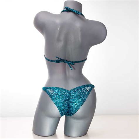 Turquoise Avatar Bikini Competition Suit