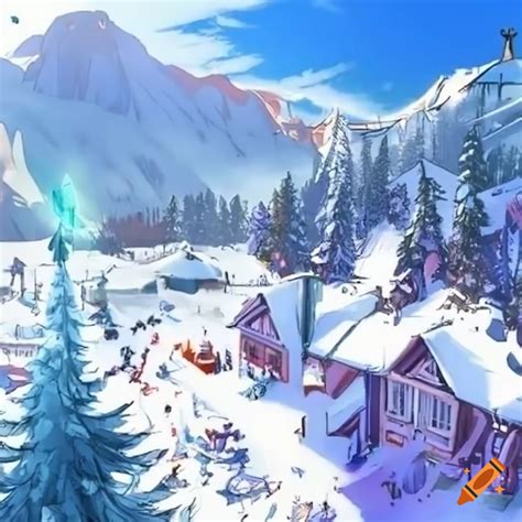 Anime Ski Resort On Craiyon