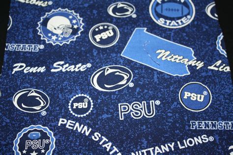 Penn State Cotton Fabric Material Nittany Lions 1/4 Yard 9 X 43 Blue ...