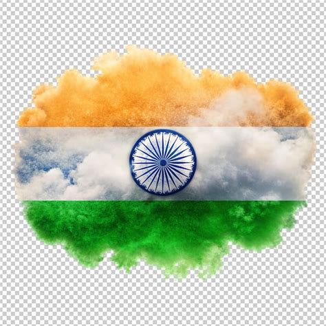 Premium Psd Indian Flag Cloud On Transparent Background