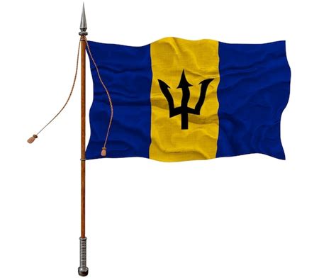 Premium Photo National Flag Of Barbados Background With Flag Of Barbados