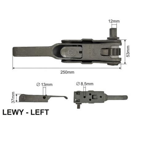 NAPINACZ PLANDEKI FIRANKI PWP LEWY KWADRAT 12MM