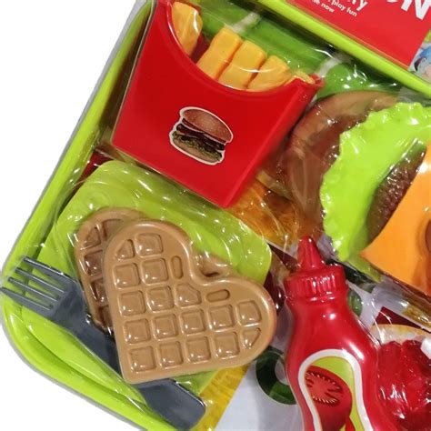 Set Hamburguesa De Juguete Soda Papitas Waffles Infantil En