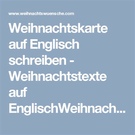 Weihnachtskarte Auf Englisch Schreiben Weihnachtstexte Auf