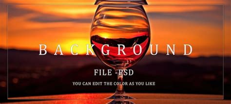 Premium Psd Sunset Reflected In A Wine Glass