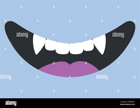 Cartoon Smiling Mouth With Fangs Monsters Or A Vampire Smile Cute