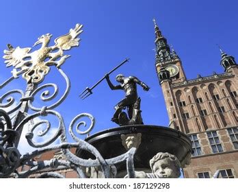 Th Century Neptunes Fountain Statue Long Stock Photo