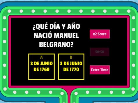 VIDA Y OBRA DE MANUEL BELGRANO Gameshow Quiz