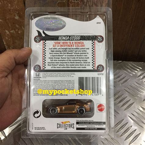 RESERVED Hot Wheels HONDA S RLC Exclusive Spectraflame Dark Orange Hobbies Toys