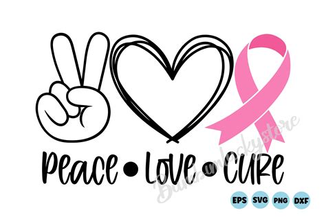 Peace Love Cure Svg Graphic By Bumbimluckystore Creative Fabrica